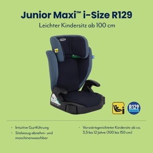 Scaun auto Graco Junior Maxi i-Size R129, 100-150 cm, Navy - Img 2