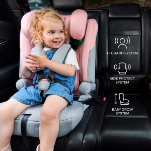 Scaun auto Kinderkraft I-COMFY, 76-150 cm, reglabil, 5 puncte de siguranta, gri - Img 3