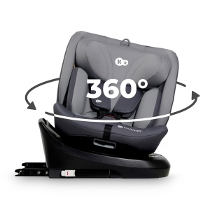 Scaun Auto Kinderkraft I-GROW, 0-36 kg, 360 rotire, gri