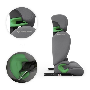 Scaun Auto Kinderkraft JUNIOR FIX 2 PRO, 100-150 cm, H-GUARD, Culoare Gri - Img 5