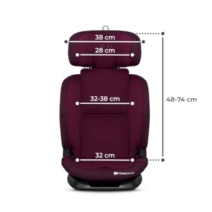 Scaun Auto Kinderkraft ONETO3, 9-36 kg, cu Isofix, Culoare Cherry Pearl - Img 10