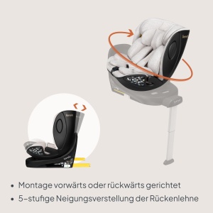 Scaun auto Lionelo Moxie Next i-Size 40-105 cm, 360 rotire, ISOFIX, cu protectie laterala - Img 3