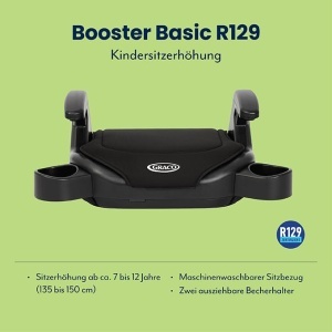 Scaun auto pentru copii Graco Booster Basic R129, 135-150 cm, negru - Img 2