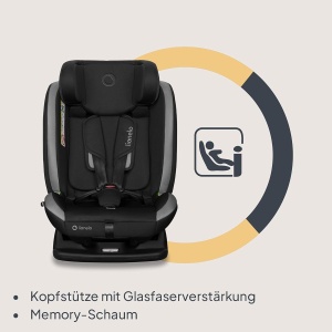 Scaun auto pentru copii LIONELO AART i-Size, 40-150 cm, cu suport pentru spate si ajustare cap - Img 3
