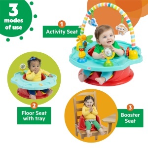 Scaun de activitate Bright Starts Playful Paradise 3-in-1, BPA-free, cu 6 jucarii - Img 2