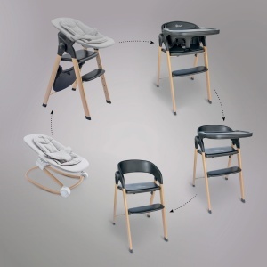 Scaun de masa babyGO Levels Newborn, ajustabil, pliabil, negru - Img 7