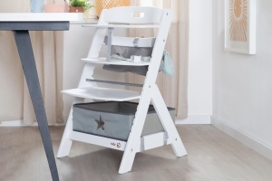 Scaun de masa Babyhochstuhl Liv Up - din lemn FSC, alb, sustine pana la 70 kg - Img 2