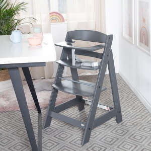 Scaun de masa Babyhochstuhl Sit Up Flex - din lemn, ajustabil, gri antracit - Img 5