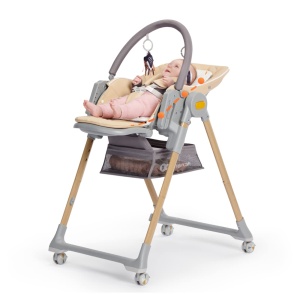 Scaun de masa copii Kinderkraft LASTREE, 2 in 1, gri, cu functie de inclinare - Img 4