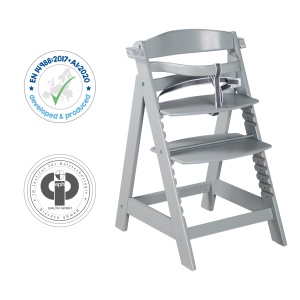 Scaun inalt pentru copii Roba Sit Up Click Fun, din lemn, culoare taupe, cu sistem de ajustare - Img 5