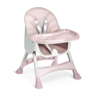 Scaun inalt Ricokids Scaun inalt pentru copii pentru copii 3 in 1 de la 6 luni Scaun de sufragerie cu centura de siguranta Cadru pliabil usor de intretinut reglabil pe inaltime Crestere cu copil Cos detasabil Roz - Img 3