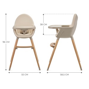 Scaun multifunctional copii Kinderkraft FINI2 2 in 1 lemn de fag bej - Img 8