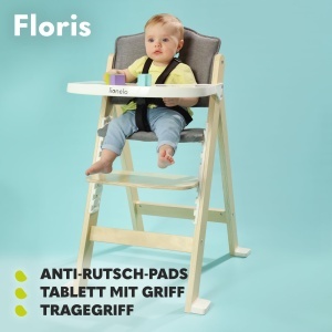 Scaun multifunctional Lionelo Floris 3-in-1 din lemn reglabil Natural - Img 7