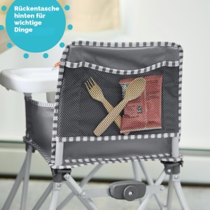 Scaun portabil pentru copii Bright Starts Pop N Dine, Unisex, gri, 6 luni - Img 5