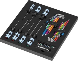 Schaumstoffeinlage Wera 9760 Set 1 cu unelte din otel inoxidabil, 2 culori