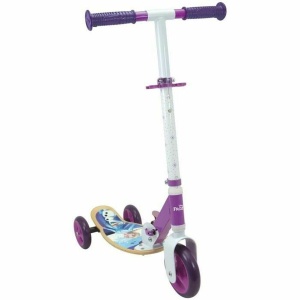 Scooter cu 3 roti Smoby Die Eiskonigin, cu maner ajustabil, din lemn si metal