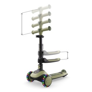 Scooter echilibrat Kinderkraft Halley 2-in-1, inaltime sezut ajustabila 25-33 cm, LED-uri, verde - Img 3