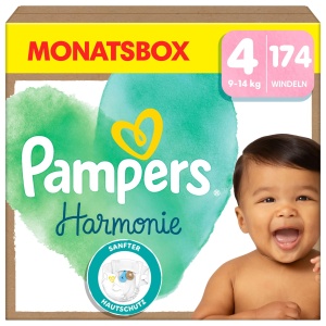 Scutece Pampers Harmonie, Marimea 4, 174 scutece, 9kg-14kg, sanfter Hautschutz