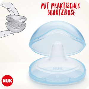 Scuturi pentru sfarcuri NUK | Sfarcuri pentru alaptare | Protejeaza impotriva mameloanelor dureroase | silicon subtire | Marimea M (20mm) | inclusiv cutie de protectie | 2 bucati - Img 5