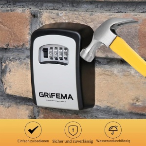 Seif pentru chei GRIFEMA GA1003, 4 cifre, rezistent la intemperii, capacitate 5 chei - Img 6