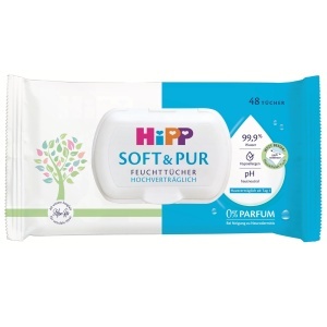 Servetele umede HiPP Soft Pur, 864 buc, hypoalergenice, fara parfum, pentru piele sensibila - Img 2