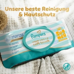 Servetele umede Pampers Aqua Soft Touch, 48 bucati, 99 apa, fara alcool - Img 2