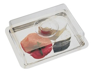 Serviertablett APS 67 din inox cu hauba, 25 x 19 x 7 cm, rezistent si elegant - Img 4
