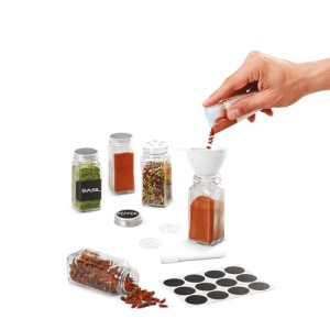 Set 12 Borcane Condimente Metaltex 110 ml Etichete si Accesorii Incluse - Img 3