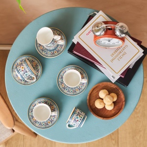 Set 12 Cani de Cafea Karaca Beylerbeyi, 80 ml, Portelan, Design Traditional Albastru - Img 5