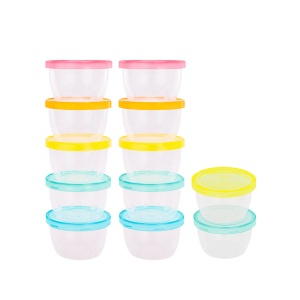 Set 12 recipiente Badabulle Badabowls 250ml ermetice compatibile cu microunde si congelator