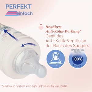Set 2 Biberoane Anti-Colic Chicco, 330ml, Ergonomice, Diverse Culori - Img 3