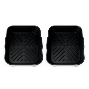 Set 2 Boluri Rectangulare din Silicon, Negru, Compatibile cu Friteuze cu Aer Cald Ninja SL400SL451 - Img 2