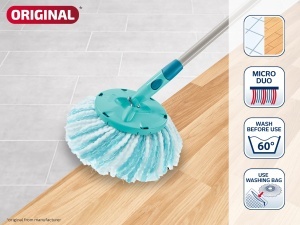 Set 2 Capete de Inlocuire Leifheit CLEAN TWIST Disc Mop Micro Duo, Senzor de Curatare, Saugabil - Img 3