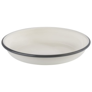 Set 2 Farfurii Adanci APS 98670, 22 cm, Emailliate, Crem cu Margina Gri - Img 2