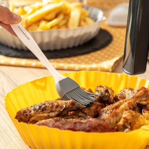 Set 2 forme din silicon InnovaGoods pentru friteuze cu aer cald antiaderente reutilizabile gri - Img 4