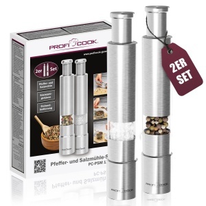 Set 2 Muli de Sare si Piper ProfiCook, Inox, 30 ml, Manual - Img 1