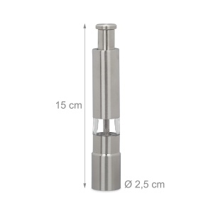 Set 2 Muli Manuale pentru Piper si Sare Relaxdays, Inox, 15 cm, Design Elegant - Img 4