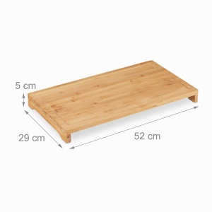 Set 2 Placi de Taiat Relaxdays din Bambus, Rutschfest, XXL, 52x29 cm - Img 4