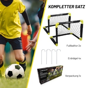 Set 2 Porti de Fotbal Faltabile Dunlop 50 x 44 x 44 cm, NegruGalben - Img 8