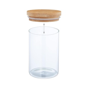 Set 3 Borcane Sticla cu Capac Bambus, 800 ml, Transparent - Img 6