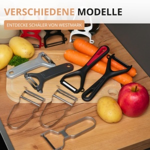 Set 3 Curatitoare pentru Legume si Fructe Westmark, U-Tip, Culoare RosuNegru - Img 11