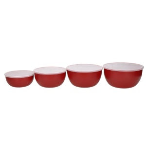 Set 4 Boluri Salata KitchenAid, Capacitate 355-1065 ml, Culoare Rosie - Img 3