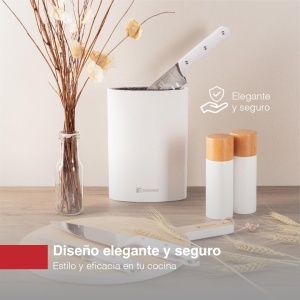 Set 4 Cutite Bergner Naturally din Otel Inoxidabil, 20 cm, 17,5 cm, 12,5 cm, Maner Alb - Img 3