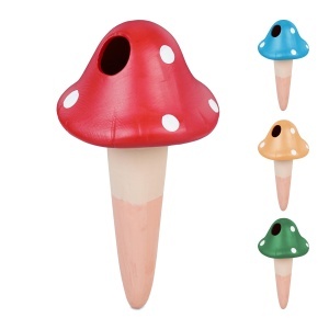 Set 4 Ghiulele pentru Udare Relaxdays, 110 ml, Design Ciuperca, Colorat