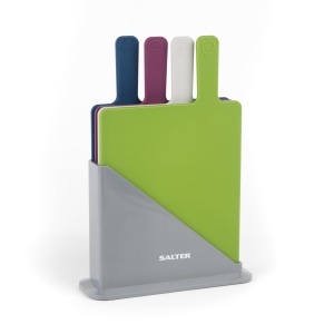 Set 4 Tavite de Taiat Salter cu Suport, Antiderapante, Utilizare Duala