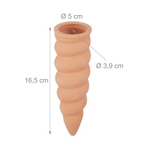 Set 4 Tonkegeli pentru Udat Plante, Relaxdays, 1.5 L, Ceramica, Terrakotta - Img 4