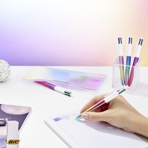 Set 5 Pixuri BIC 4 Culori Gradient, Reumplibile, Design Metallic - Img 2