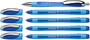 Set 5 Stilouri Schneider Slider Memo XB si Rave XB, Culoare Albastra, Ergonomice