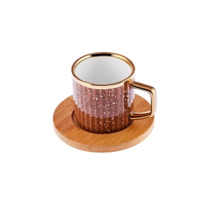 Set 6 Cesti Cafea Karaca Bambus 90 ml cu Suport pentru Cafea Turceasca - Img 9