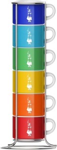 Set 6 Cesti Colorate Bialetti din Portelan, Stackabile, 7 Piese